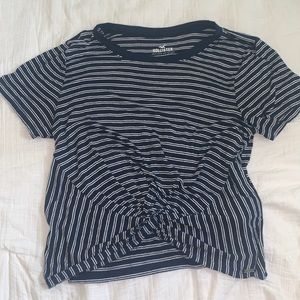 Navy blur Hollister stripped shirt (medium)